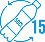 Number of 50 cl plastic bottles used to produce this recycled polyester product.